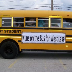 Nuns on the bus sign