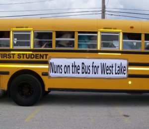 Nuns on the bus sign